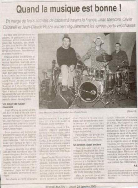 Chanteur archive spectacle Porto-Vecchio 