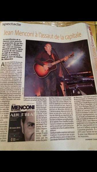 Chanteur à la une Porto-Vecchio