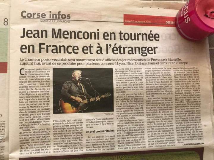 Archive tournée internationale chanteur Porto-Vecchio