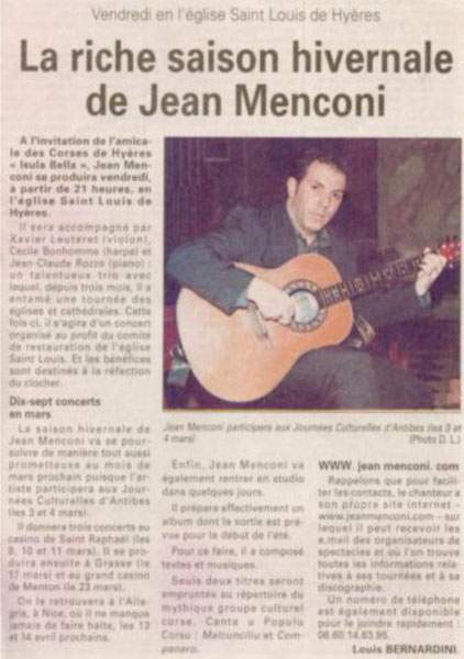 Artiste en couverture Porto-Vecchio